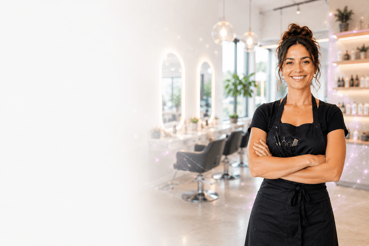 Local business owner in salon